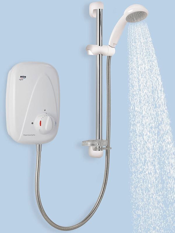 Mira Vigour Thermostatic Power Shower White And Chrome