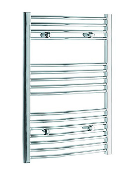 Chrome Curved Heated Towel Rail 300 x 800