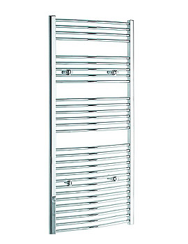 Chrome Heated Towel Rail 450 x 1400 Curved Radiator
