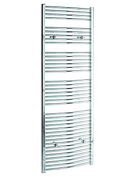 Chrome Heated Towel Rail 400 x 1800 Curved Radiator