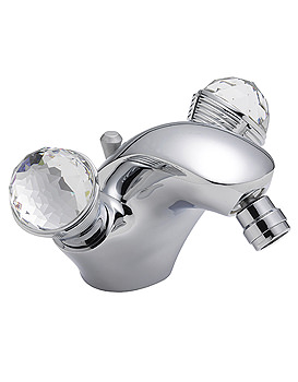 Metz Crystal Monobloc Bidet Mixer Tap With Pop Up Waste | MC/108/C
