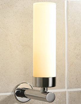 HIB Tube Wall Light Frosted Glass Shade With Chrome Fitting | 0274
