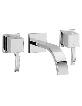 Sagittarius Arke Wall Mounted 3 Hole Basin Mixer Tap