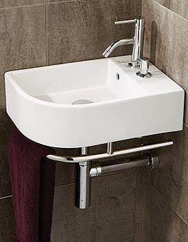 HIB Temoli Bathroom Basin With Towel Rail | 8976