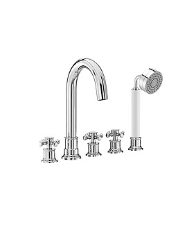 Mayfair Tait Cross 5 Hole Bath Shower Set | TTX057