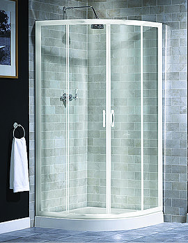 Aqualux Shine Shower Quadrant White 800mm Semi Frameless