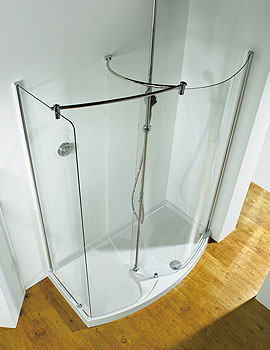 Ultimate Curved Panel Walk-In-Recessed Shower Enclosure 1700mm 3WIRRHNV