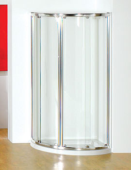 Original 910mm White Double Slider Door Centre Access+Tray+Waste
