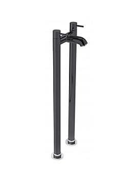 Tre Mercati Milan Black Floor Mounted Pillar Bath Filler Tap 63331