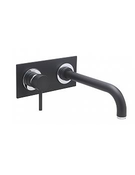 Tre Mercati Milan Black 2 Hole Wall Mounted Bath Filler Tap 63335