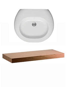 Simply U Wall Hung Walnut Basin Shelf 800mm For Natural Basin