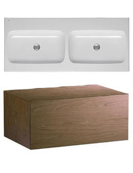 Simply U Walnut Vanity Unit 1200mm For Dynamic Double Basin