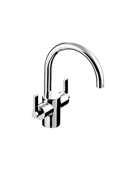 Silver Dual Control Basin Mixer With Pop up Waste | E0065AA