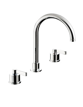 Ideal Standard Silver Dual Control Three Hole Bath Filler Tap | E0070AA