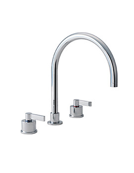 Ideal Standard Silver Three Hole Kitchen Mixer Tap