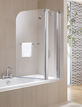 Twyford Geo6 2 Panel Bath Screen 1500 x 1200mm | G68979CP