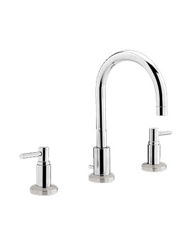Hudson Reed Tec Lever 3 Tap Hole Basin Mixer With Large Swivel Spout