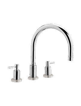 Hudson Reed Tec Lever 3 Tap Hole Bath Mixer With Swivel Spout