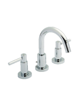 Hudson Reed Tec Lever 3 Tap Hole Basin Mixer Tap Small spout