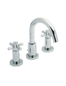 Hudson Reed Tec Crosshead 3 Hole Basin Mixer Tap | TEX337