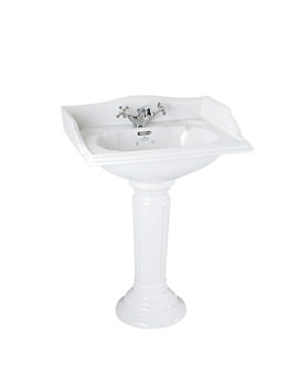Imperial Oxford Square Large Full Pedestal Basin 635mm