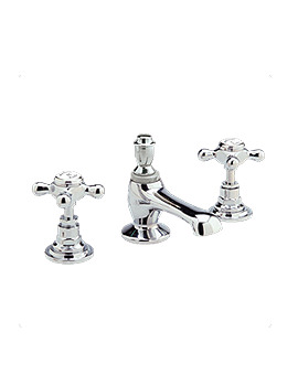 Hudson Reed Topaz 3 Tap Hole Basin Mixer Tap With Pop Up Waste | BC307