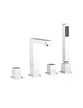 Hudson Reed Kubix Four Tap Hole Bath Mixer Tap With Swivel Spout | PA324