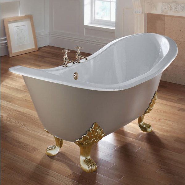 Imperial Sheraton 1800mm Slipper Bath With Gold Lion Feet