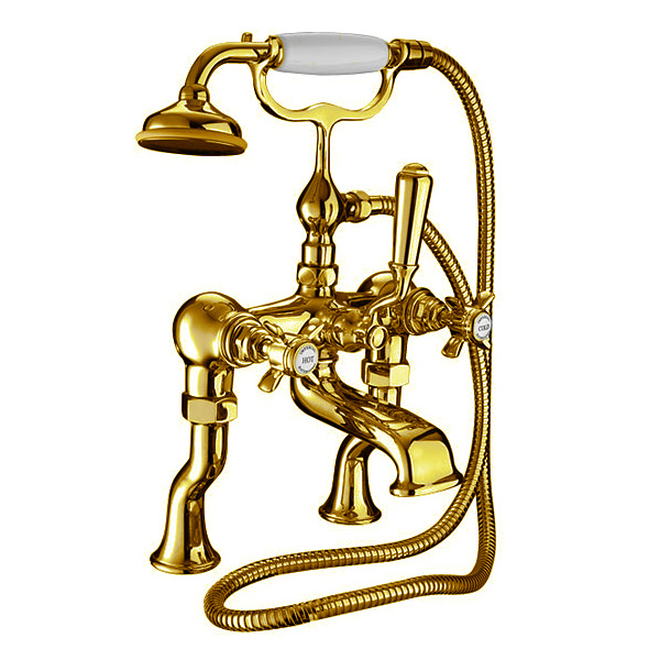 Imperial Edwardian Bath Shower Mixer Tap Antique Gold