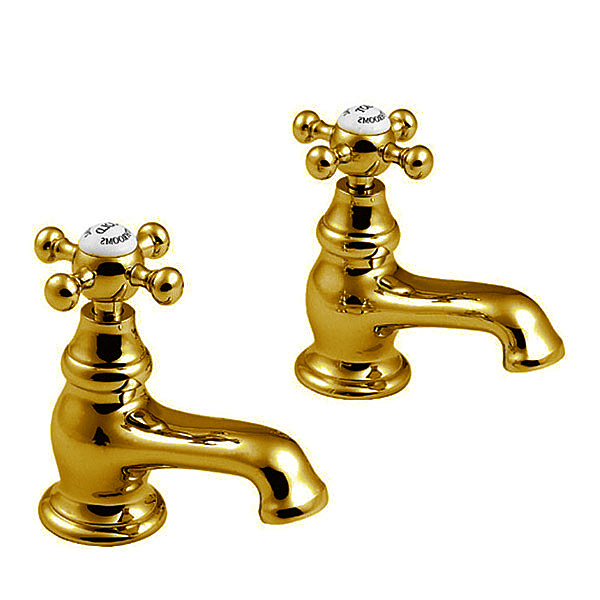 Imperial Westminster Antique Gold Finish Bath Pillar Taps