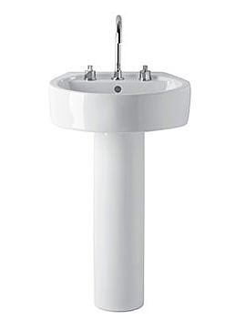 Ideal Standard White Round 2 Tap Hole Basin 500mm | E0008