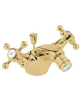 Deva Tudor Bidet Mixer Tap With Pop-Up Waste Gold | TUD114/501