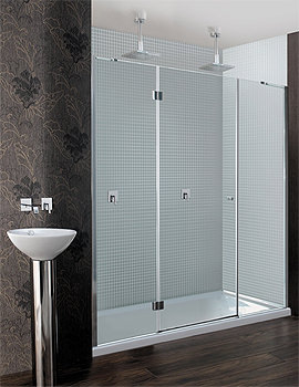 Simpsons Design Semi-Frameless Hinged Shower Door Inward Opening 1400mm