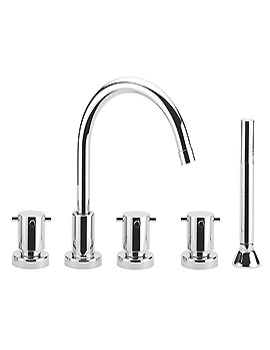 Proteus Deck Mounted 5 Hole Bath Shower Mixer Three-Fourths Inch With Kit