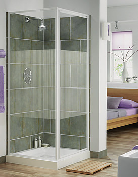 Aqualux Euro Pivot Shower Door And Side Panel Pack 760mm | FS6384AQU