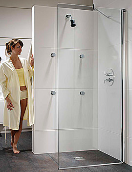 Twyford Hydr8 Walk In Flat Glass Shower Panel 900mm | H85950CP