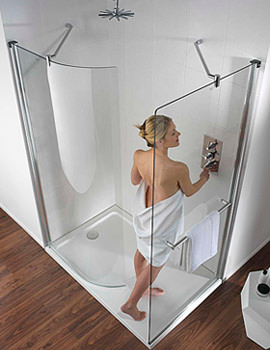 Twyford Hydr8 Walk In Curved Shower Panel 1400mm | H80920CP