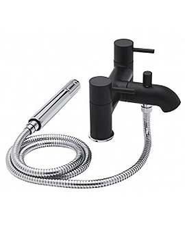 Tre Mercati Milan Black Pillar Bath Shower Mixer Tap | 63355