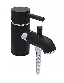 Tre Mercati Milan Black Bath Shower Mixer Tap With Kit 63360