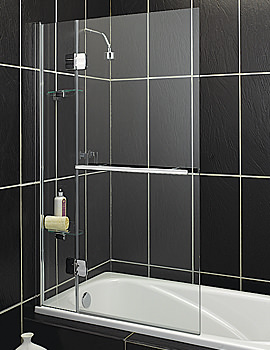Aqualux Pura Square Bath Screen 950 x 1500mm | FBS0130AQU