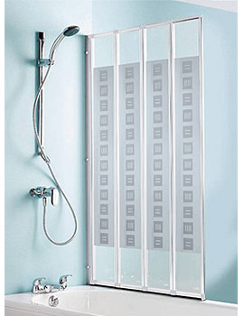 Nile 4 Fold White Bath Screen