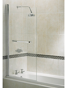 Aqualux Elite Modern Half Framed Stepped Bath Screen | FBS0067AQU