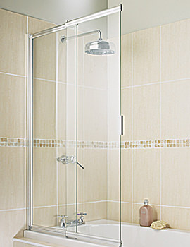 Aqualux Aquarius 2 Panel Slider Bath Screen | FBS0081AQU