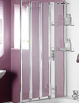 Manhattan M3 3 Panel Swiftseal Bath Screen With Shelving | M3CL3NSCC