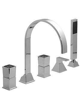 Vado Time 5 Hole Deck Mounted Bath Shower Mixer Tap