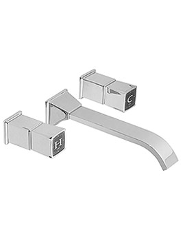 Vado Time 3 Hole Wall Mounted Basin Mixer Tap