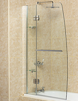 Aqualux Pura Radius Bath Screen 950 x 1500mm | FBS0151AQU