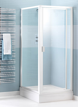 Manhattan M2 Broadway Pivot Shower Door 900mm-White