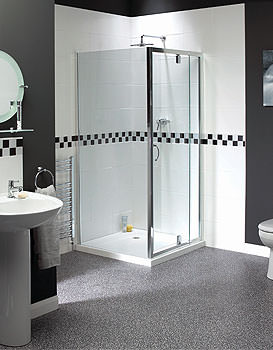 Aqualux Shine Telescopic Pivot Shower Door 760-900mm | FEN0894AQU