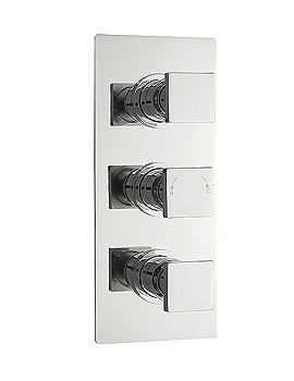Milo Concealed Three-Fourth Inch Thermostatic Triple Shower Valve With Square Plate